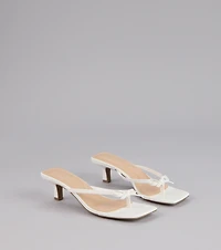 Play Nice Bow Thong Heels