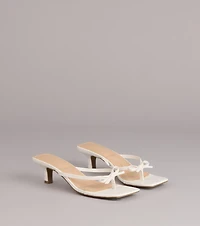 Play Nice Bow Thong Heels