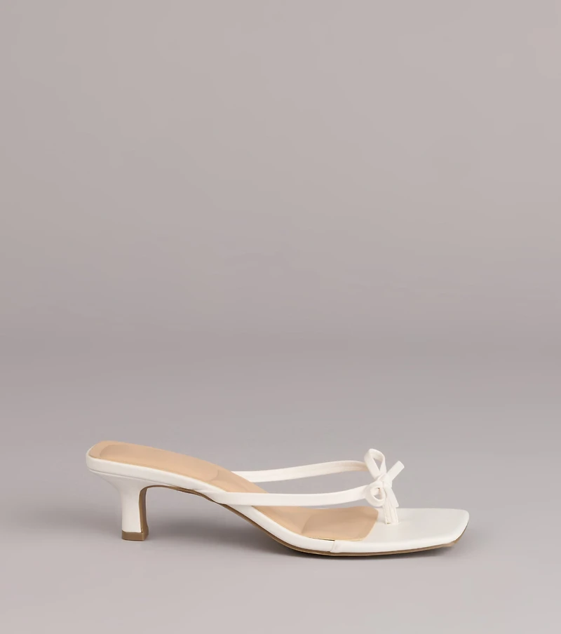 Play Nice Bow Thong Heels