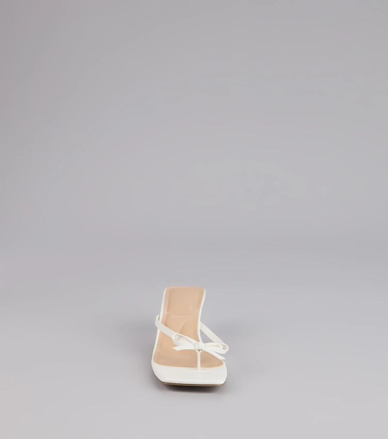 Play Nice Bow Thong Heels