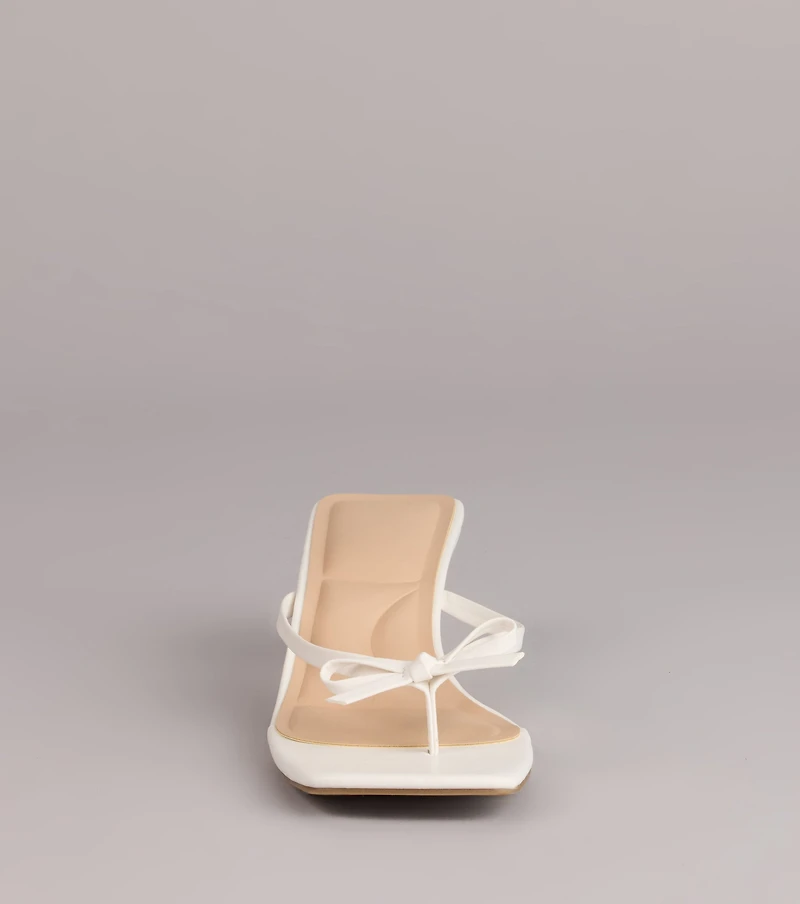 Play Nice Bow Thong Heels
