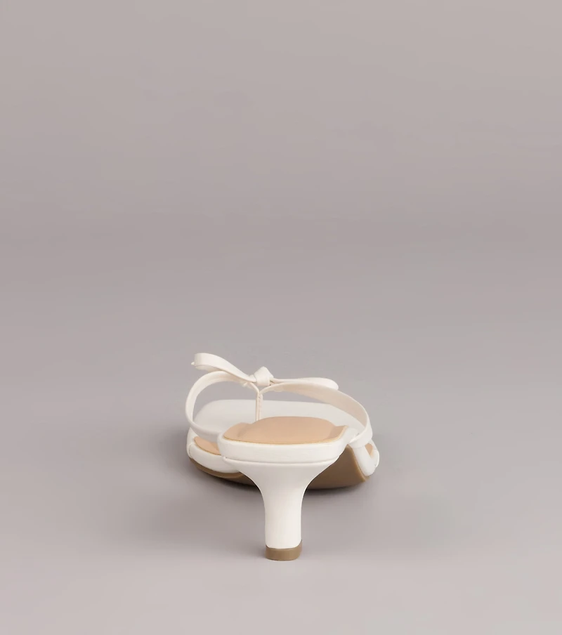 Play Nice Bow Thong Heels