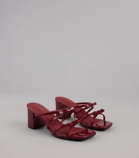 All Day Cute Bow Strap Block Heel Mules