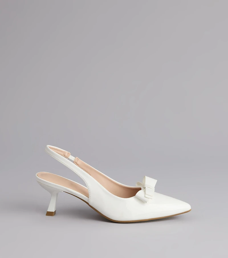 Sweet Detail Patent Slingback Heels