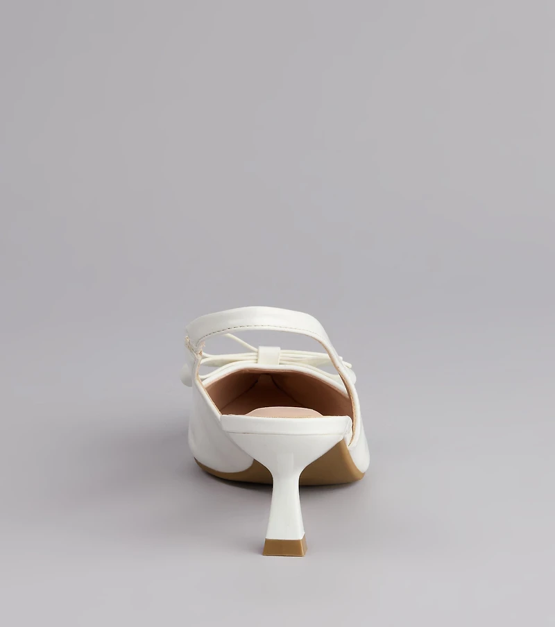 Sweet Detail Patent Slingback Heels