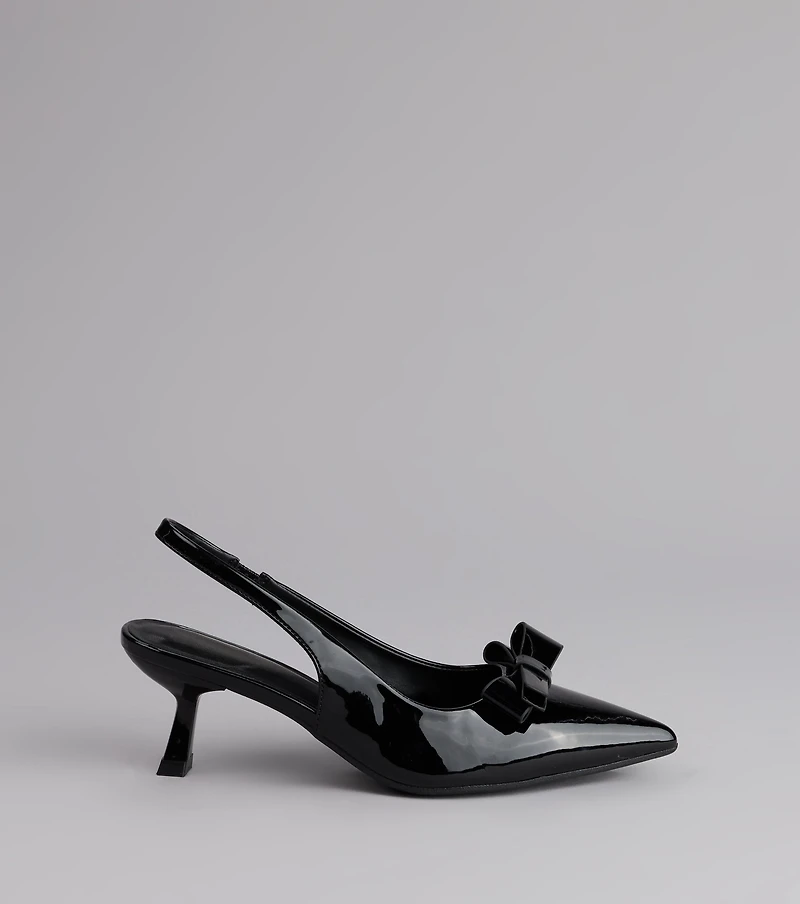 Sweet Detail Patent Slingback Heels