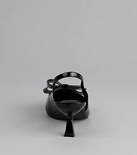 Sweet Detail Patent Slingback Heels
