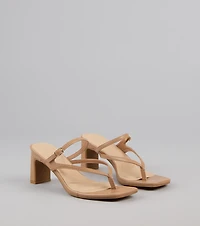 Strap Thong Buckle Mules