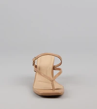 Strap Thong Buckle Mules