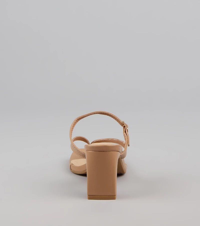 Strap Thong Buckle Mules