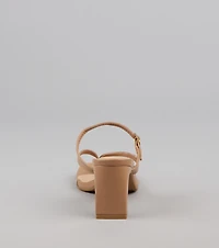 Strap Thong Buckle Mules