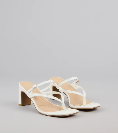 Strap Thong Buckle Mules