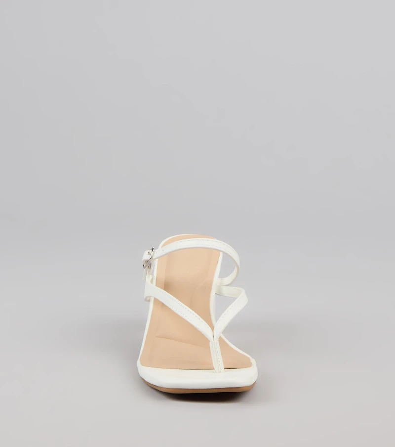 Strap Thong Buckle Mules