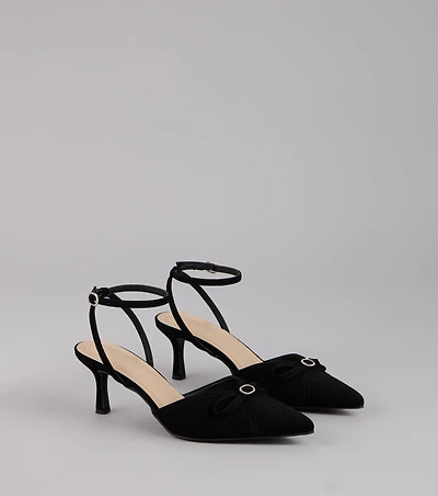 Sweet Point Kitten Bow Heels