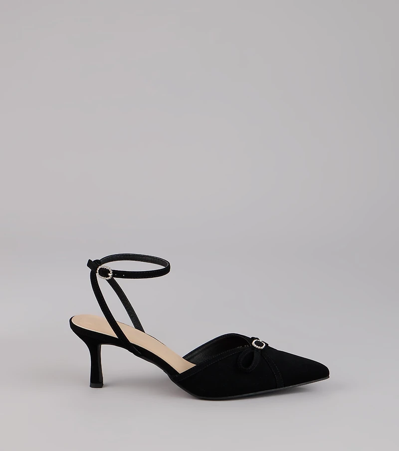 Sweet Point Kitten Bow Heels