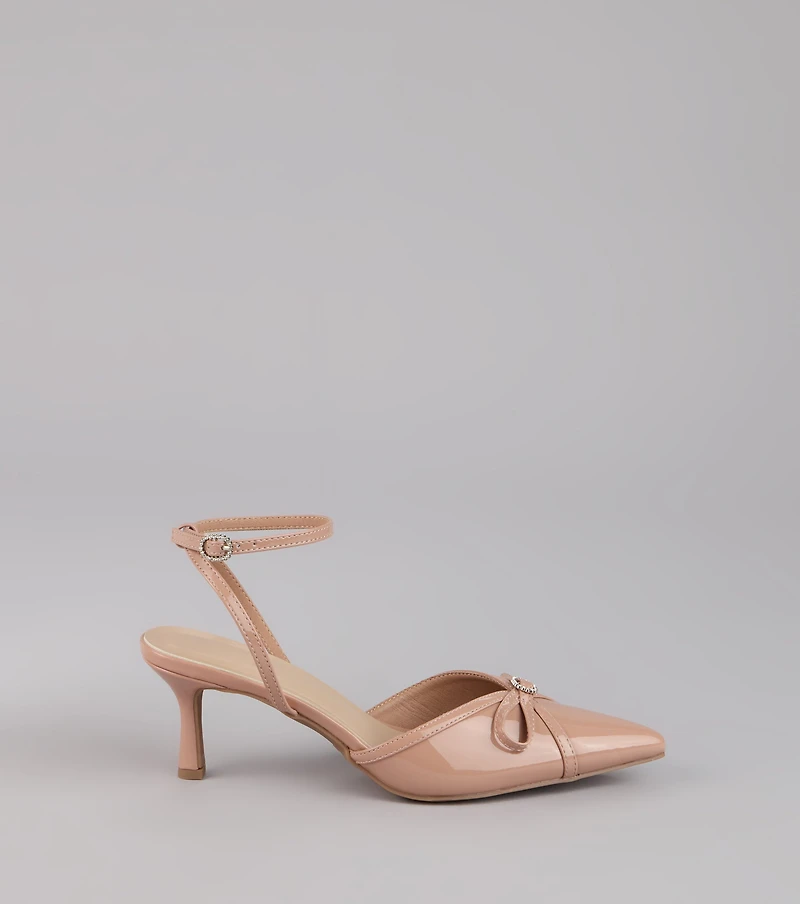 Sweet Point Kitten Bow Heels