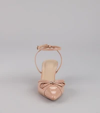 Sweet Point Kitten Bow Heels