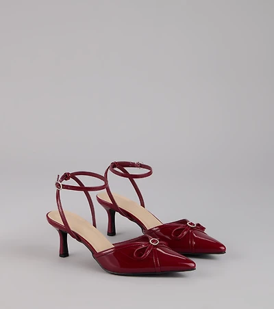 Sweet Point Kitten Bow Heels