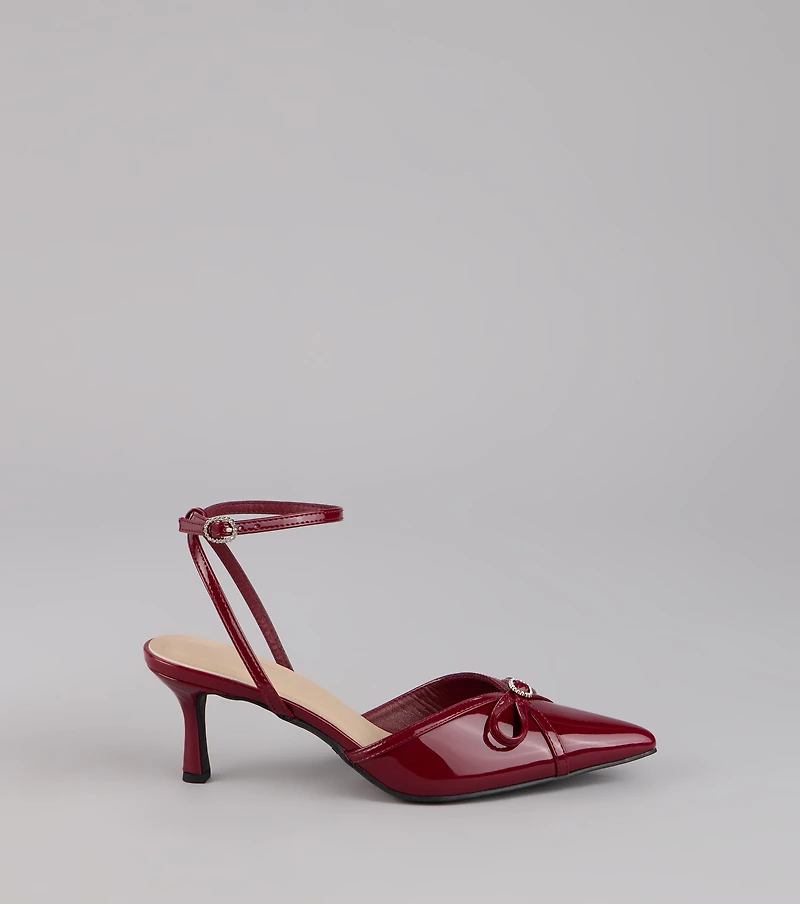 Sweet Point Kitten Bow Heels