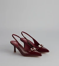Glam Code Patent Slingback Heels