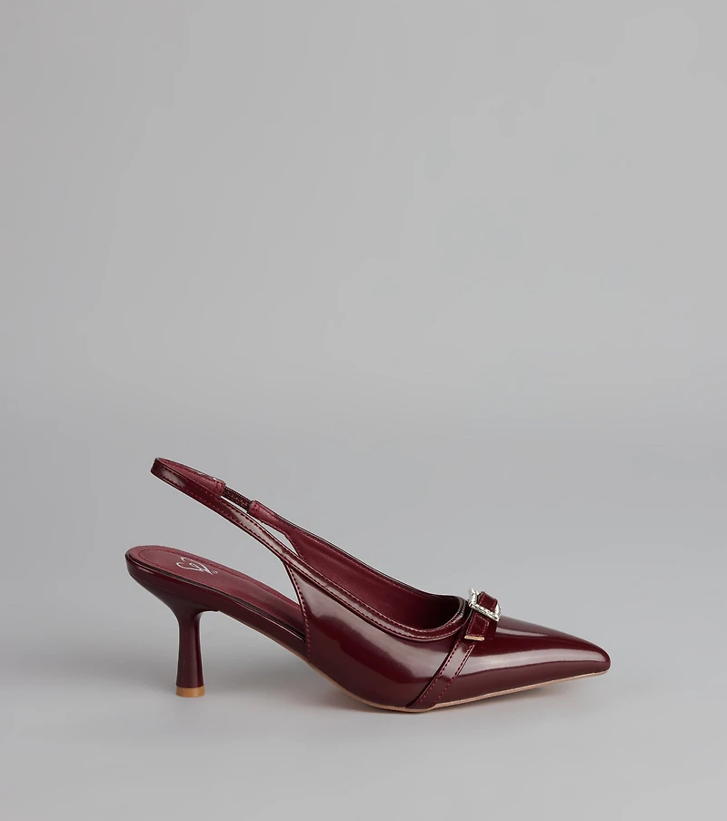 Glam Code Patent Slingback Heels
