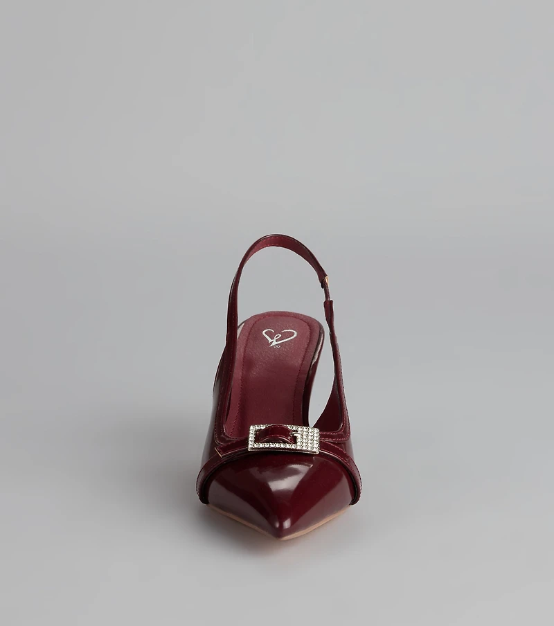 Glam Code Patent Slingback Heels