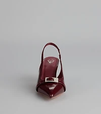 Glam Code Patent Slingback Heels