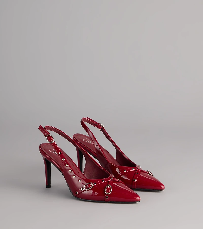 Final Touch Buckle Stiletto Pumps