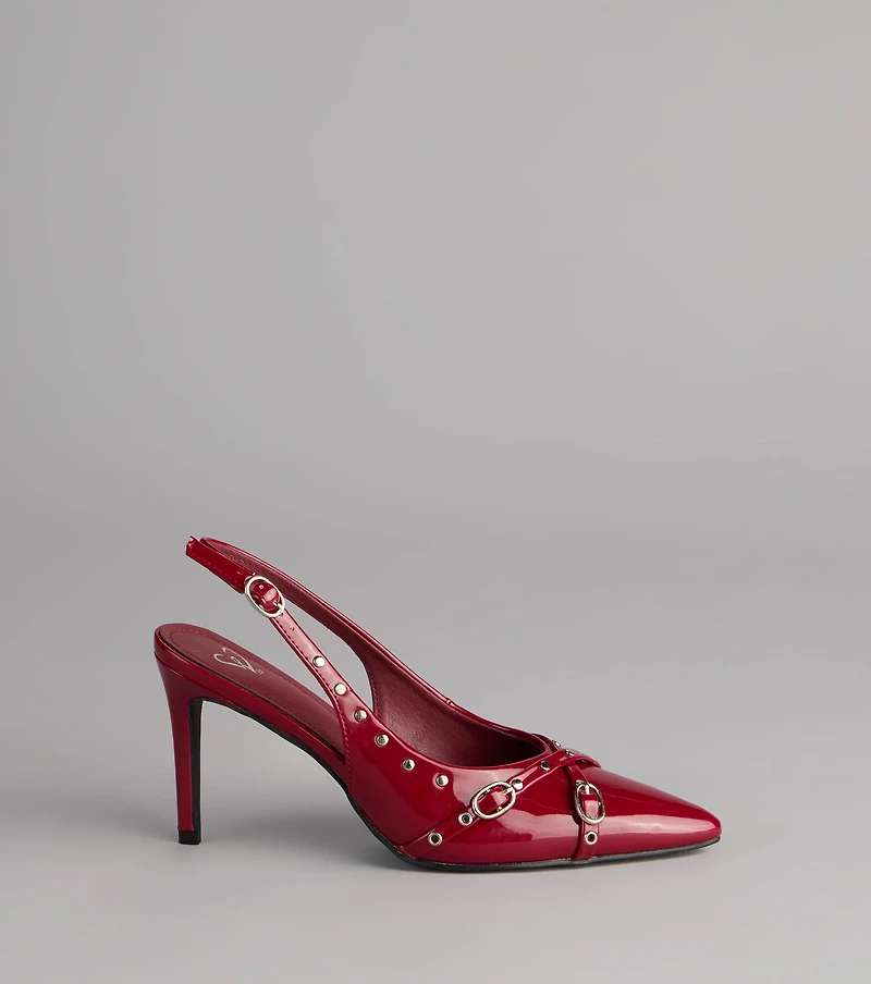 Final Touch Buckle Stiletto Pumps