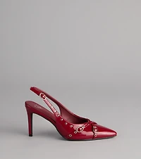 Final Touch Buckle Stiletto Pumps