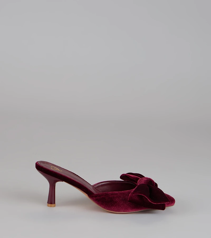 Romance Hour Velvet Bow Mules