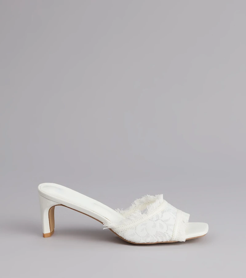 Keep It Cute Lace Strap Mules