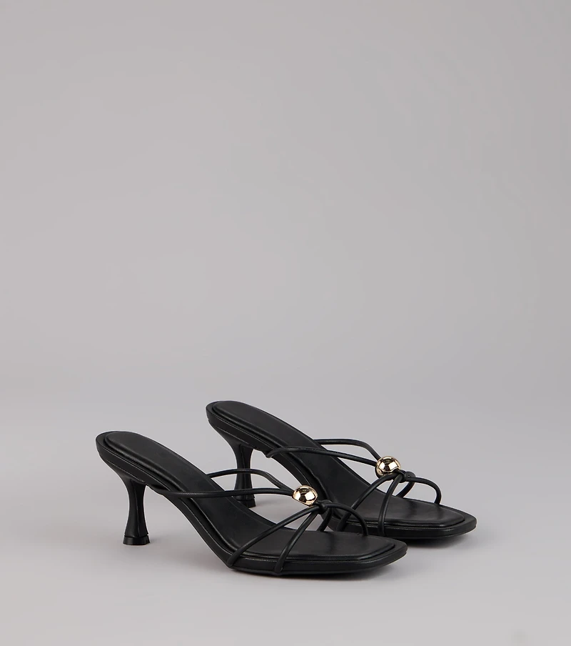 Sleek Luxe Strappy Stiletto Mules