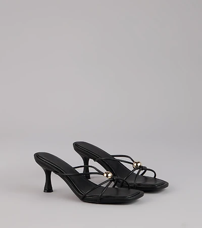 Sleek Luxe Strappy Stiletto Mules
