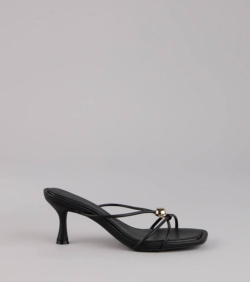 Sleek Luxe Strappy Stiletto Mules