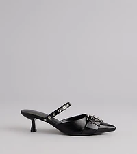 Rebel Chic Buckle Kitten Heels
