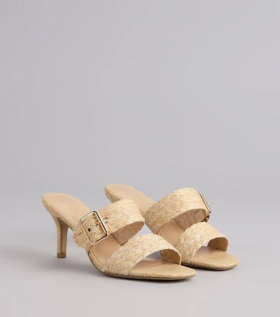 Sun Chaser Stiletto Buckle Mules