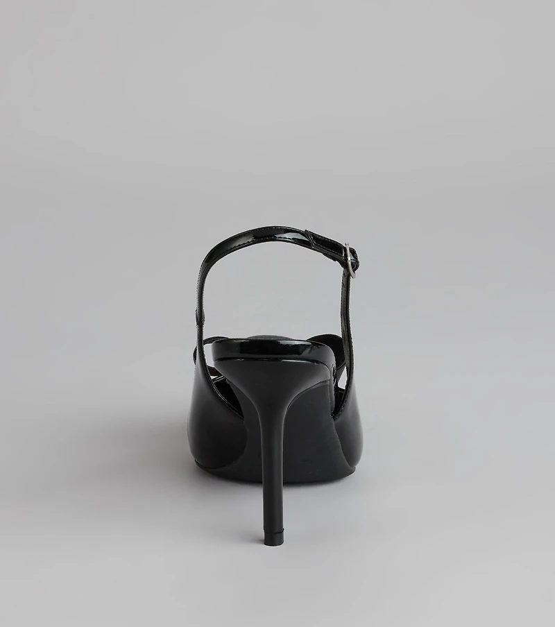 Sweet Step Bow Detail Slingback Pumps