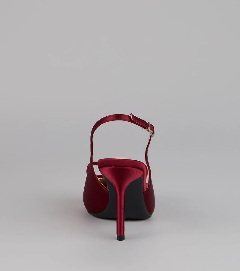 Sweet Step Bow Detail Slingback Pumps