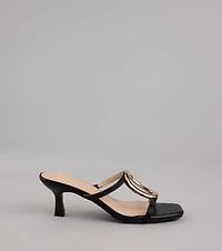 Sassy Sleek Square Toe Kitten Heels