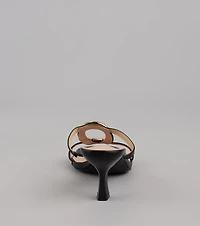 Sassy Sleek Square Toe Kitten Heels