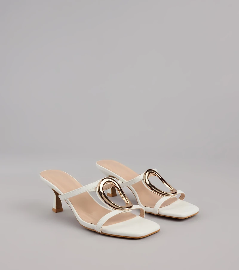 Sassy Sleek Square Toe Kitten Heels