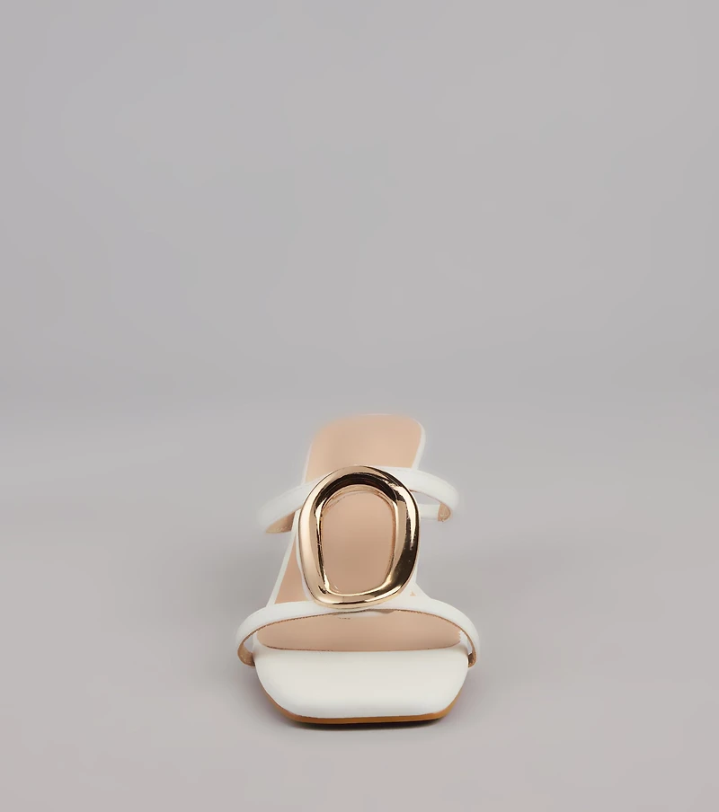 Sassy Sleek Square Toe Kitten Heels
