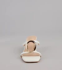 Sassy Sleek Square Toe Kitten Heels