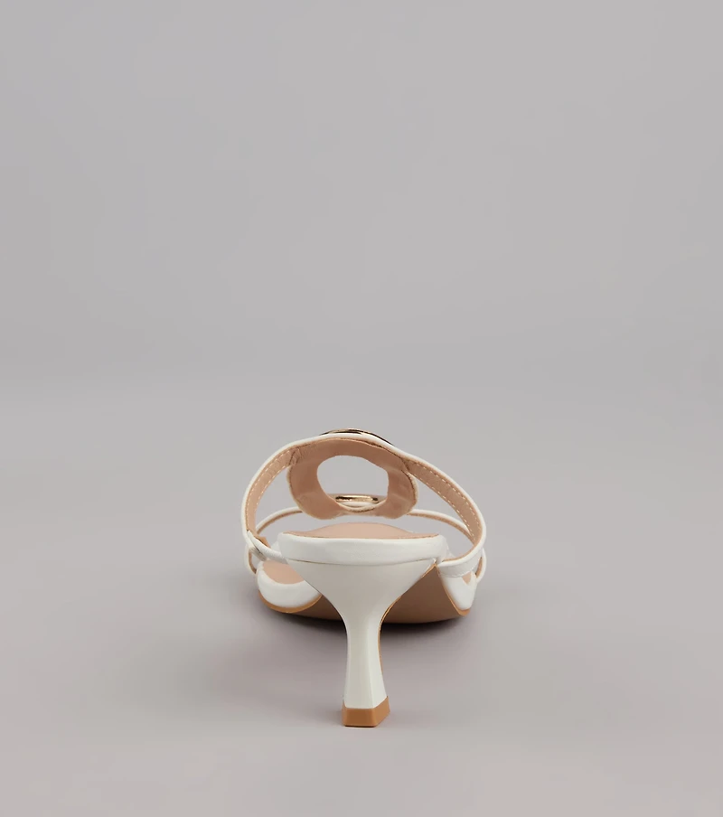 Sassy Sleek Square Toe Kitten Heels