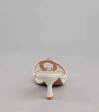 Sassy Sleek Square Toe Kitten Heels
