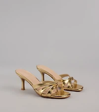 Shine Bright Metallic Thong Kitten Heels