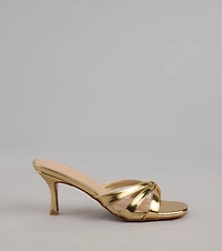 Shine Bright Metallic Thong Kitten Heels