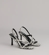 Wild Card Energy Zebra Slingback Heels