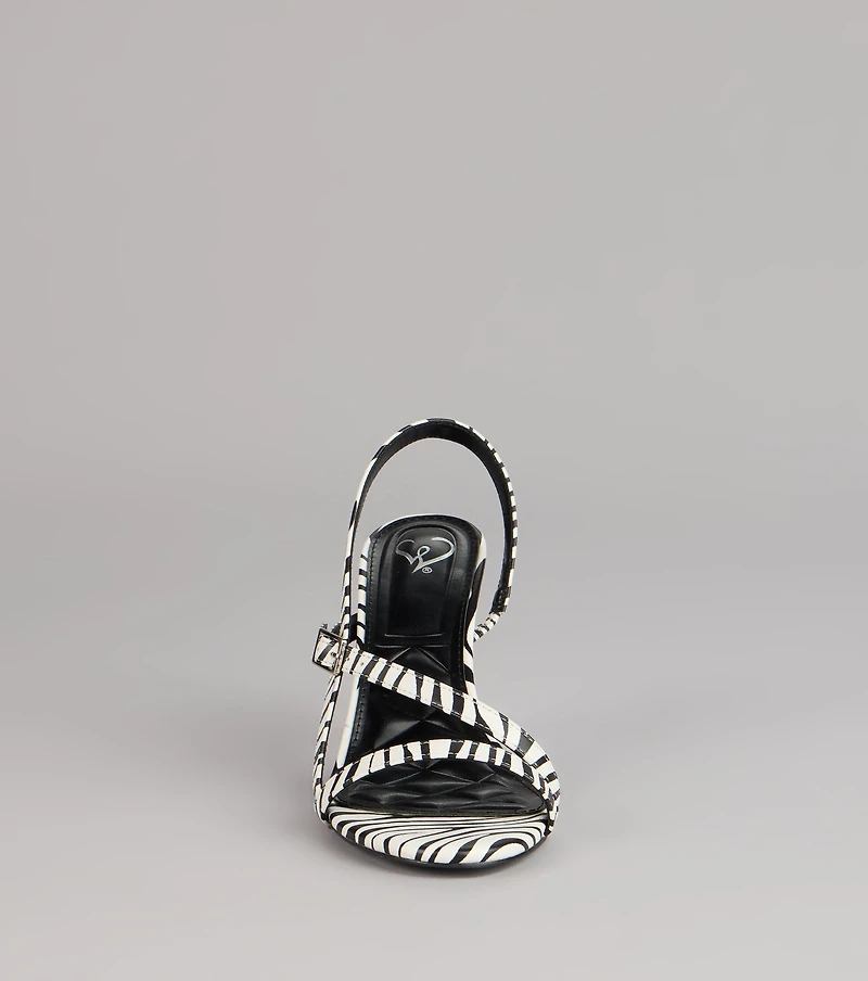 Wild Card Energy Zebra Slingback Heels